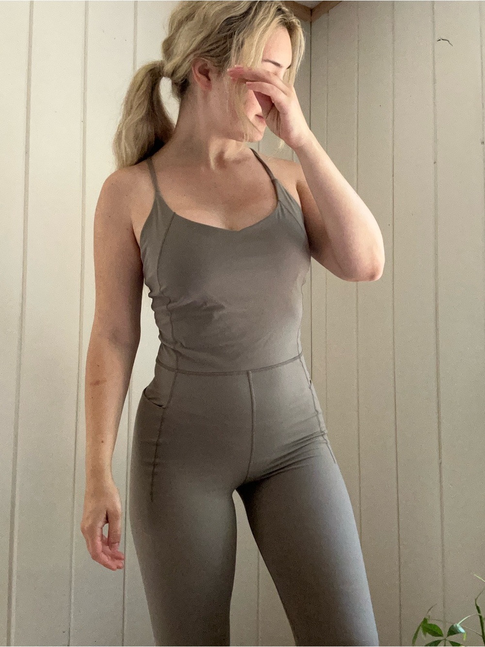 Calia Olive/Taupe Jumper with Pockets
